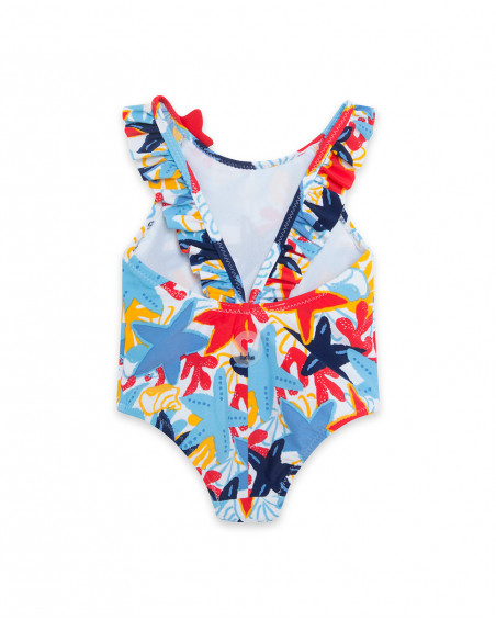 Blue stars swimsuit for girls red submarine