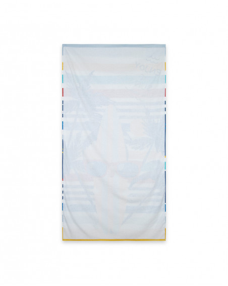 Blue striped towel for boys enjoy the sun