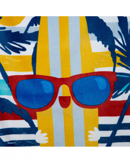 Blue striped towel for boys enjoy the sun
