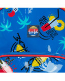 Blue printed backpack for boys enjoy the sun