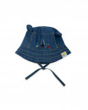 Blue little face denim hat for boys hi! sunshine