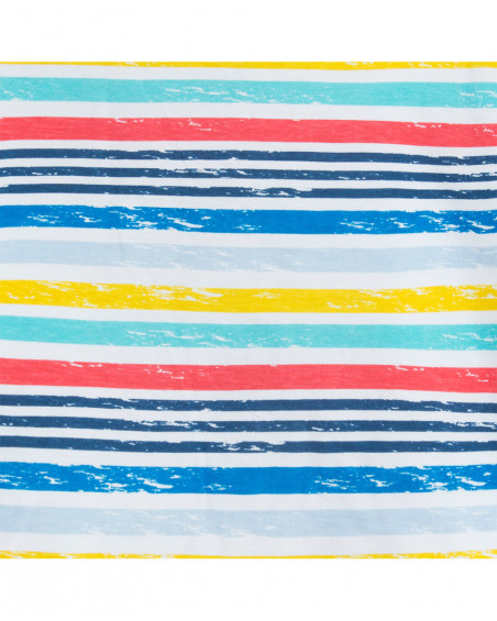 White striped jersey t-shirt for boys enjoy the sun
