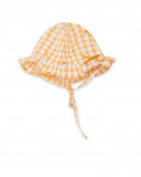 Orange little face woven hat for girls picnic time