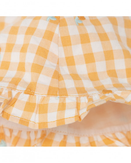 Orange little face woven hat for girls picnic time