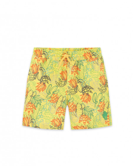 Yellow printed swimming trunks for boys funcactus