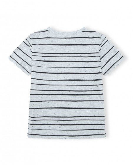 Grey striped jersey t-shirt for boys play