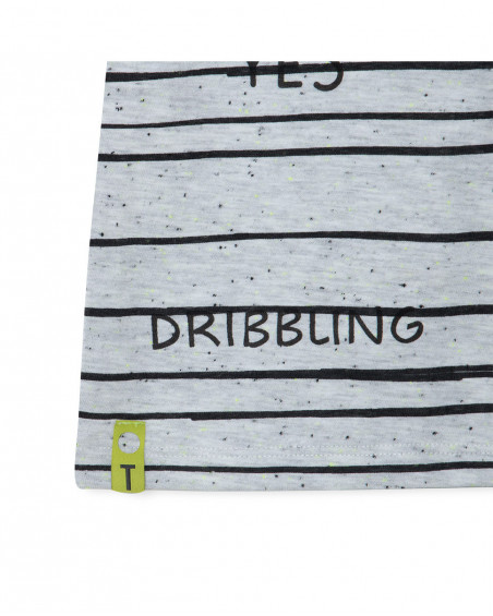 Grey striped jersey t-shirt for boys play