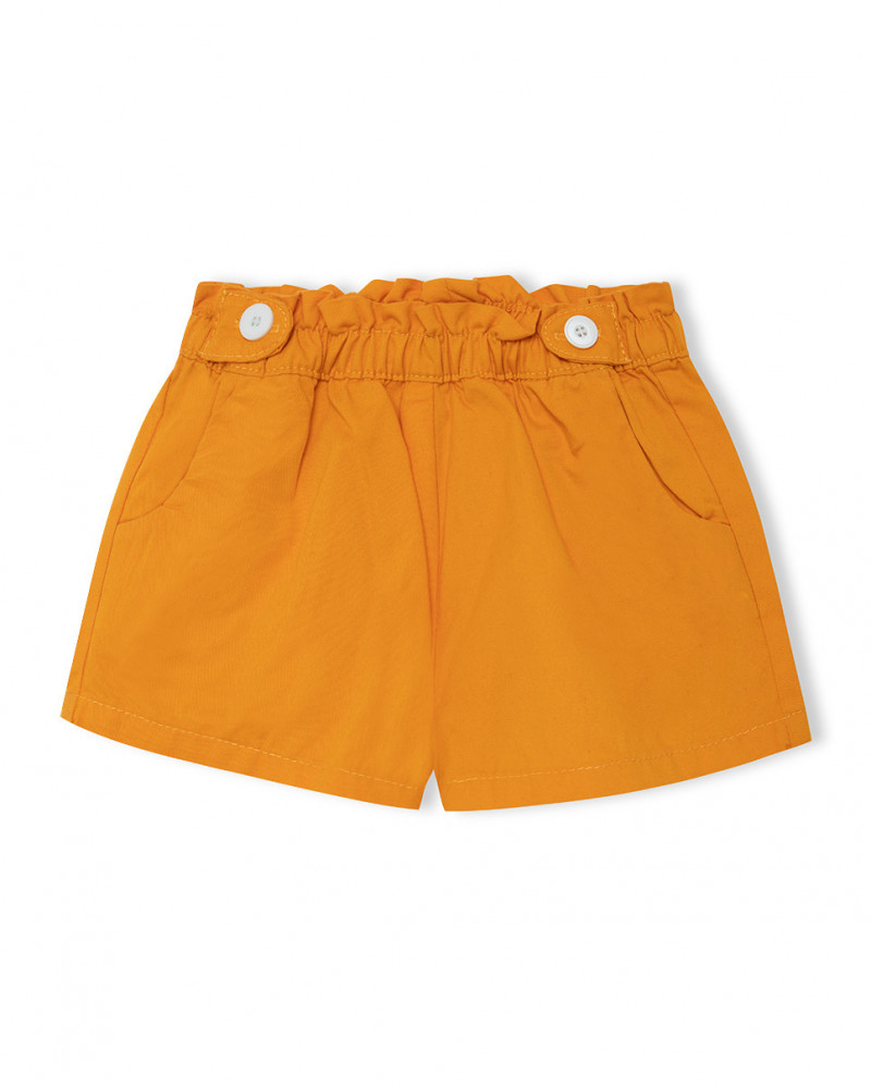 Yellow buttons twill shorts for girls basicos baby