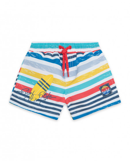 White striped swimming trunks for boys enjoy the sun