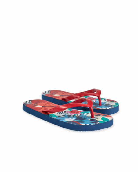 Chanclas flip flops rojo niña Hello Playa