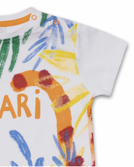 Camiseta punto blanco niño Eco-Safari