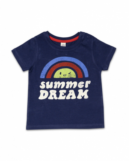 Camiseta punto azul 'summer dream' niño Beach Day