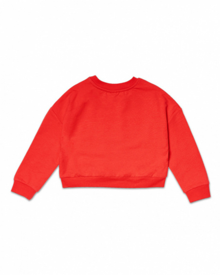 Sudadera felpa rojo niña Hello Playa Sudadera felpa rojo niña Hello Playa