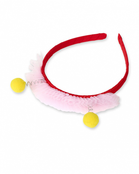 Diadema rígida rojo niña Juicy