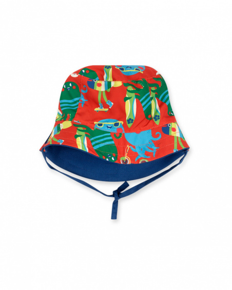 Gorro plana reversible rojo azul niño Holidays