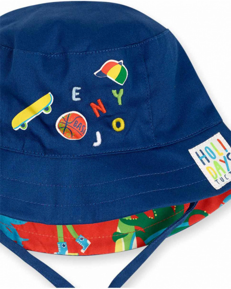 Gorro plana reversible rojo azul niño Holidays