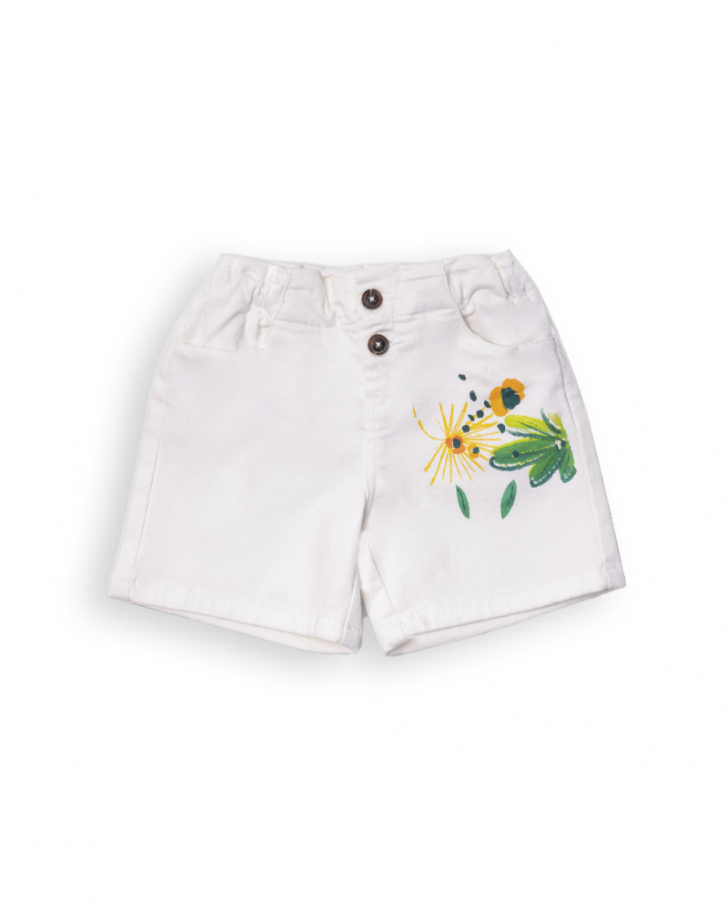 Short denim blanco niña Tropic Feelings