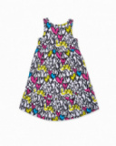 Vestido punto blanco estampado niña Rebel Girl