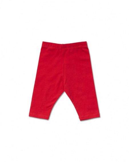 Leggings ciclista punto rojo niña Basics Girl