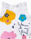 Camiseta tirantes punto blanco niña Tiny Critters