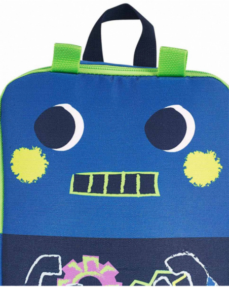 Mochila azul niño Robot Maker