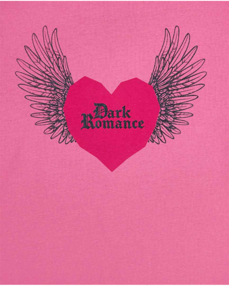 Camiseta punto rosa de niña Dark Romance