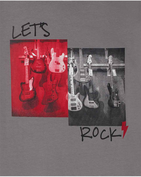Camiseta punto gris niño Let's Rock Together