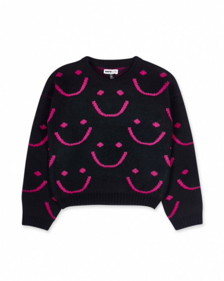 Jersey tricot negro niña The Happy World Jersey tricot negro niña The Happy World