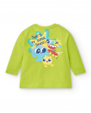 Camiseta punto verde niño Run Sing Jump
