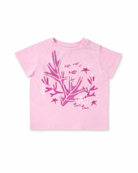 Camiseta punto rosa niña Ocean Wonders