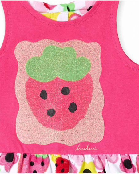 Vestido punto fucsia niña Creamy Ice