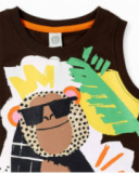 Camiseta punto marrón niño Banana Records