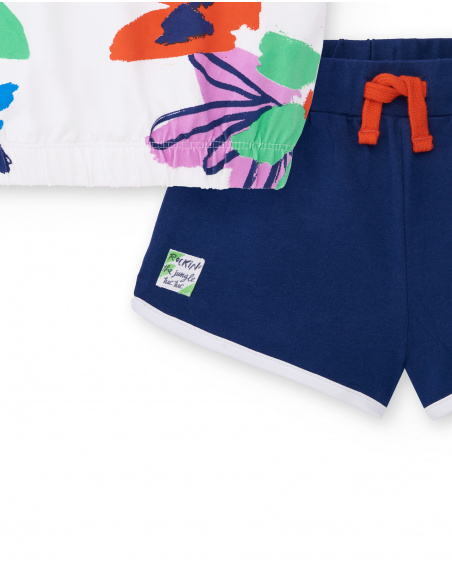 Conjunto punto blanco navy niña Rocking the Jungle
