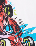 Camiseta punto blanco niño Race Car