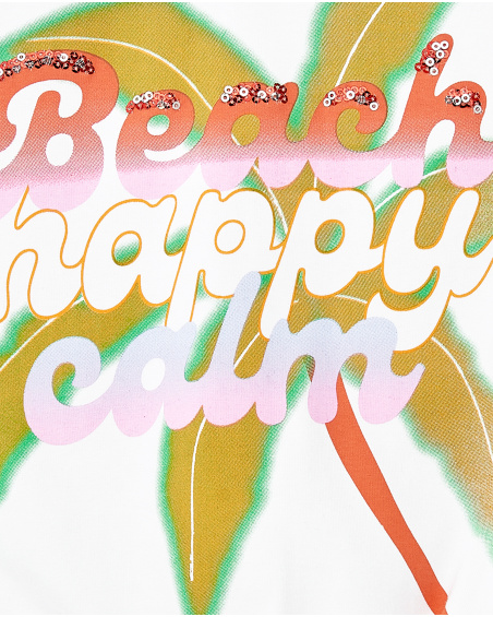 Camiseta punto blanco niña Paradise Beach