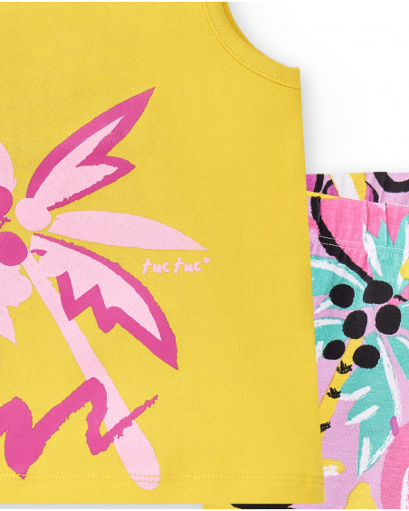 Conjunto punto amarillo niña Flamingo Mood