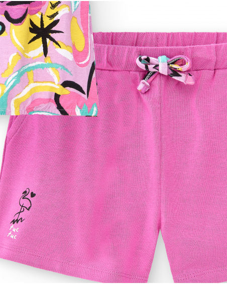 Conjunto punto lila niña Flamingo Mood