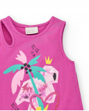 Vestido punto lila niña Flamingo Mood