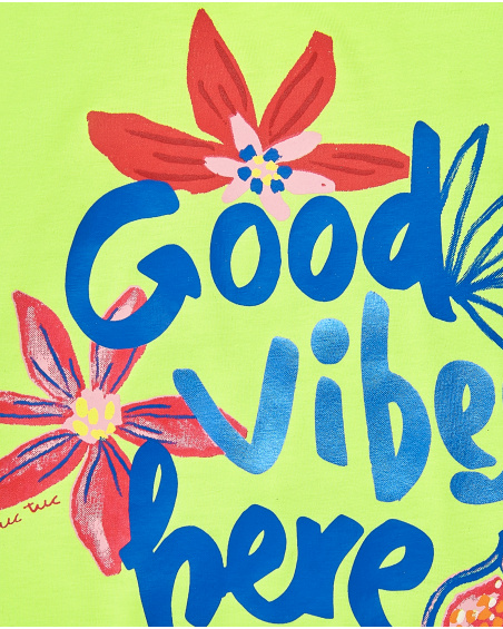 Camiseta punto verde niña Acid Bloom