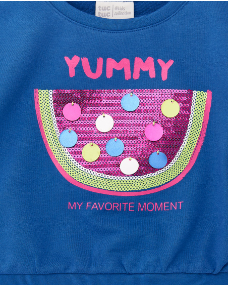 Sudadera felpa azul niña Acid Bloom