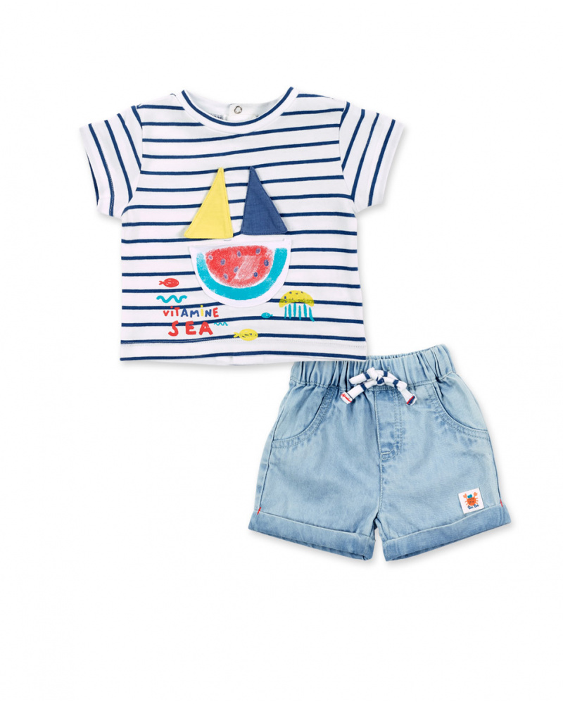 Conjunto punto denim azul niño Frutti