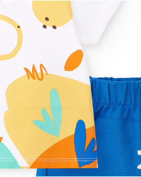 Conjunto punto blanco azul niño Animal Life