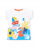 Camiseta punto blanco volante niña Salty Air