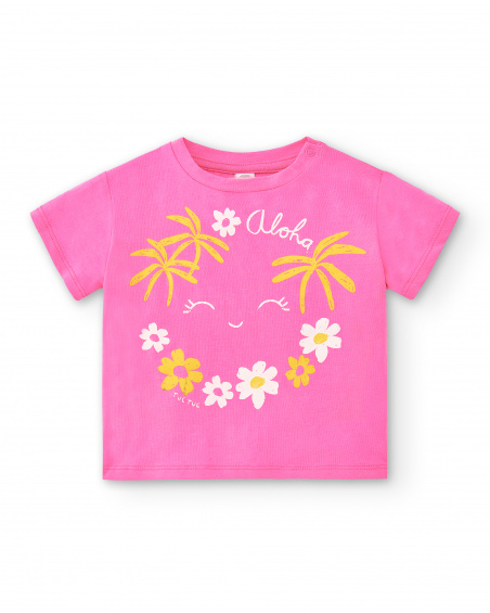 Camiseta punto fucsia niña Laguna Beach