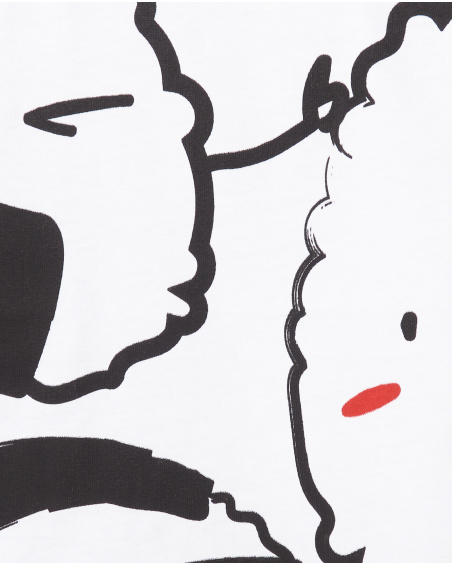 Camiseta punto blanco negro niño Hey Sushi