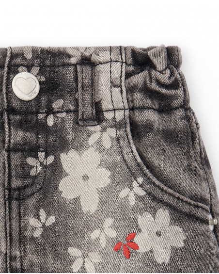 Falda denim gris niña Hey Sushi