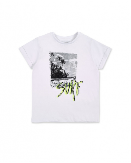 Camiseta punto blanco niño Tenerife Surf