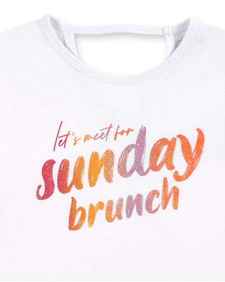 Camiseta punto blanco niña Sunday Brunch