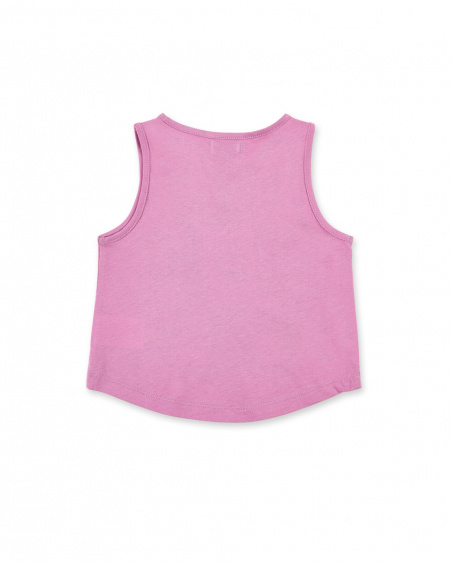 Camiseta tirantes punto rosa niña Californian Chill