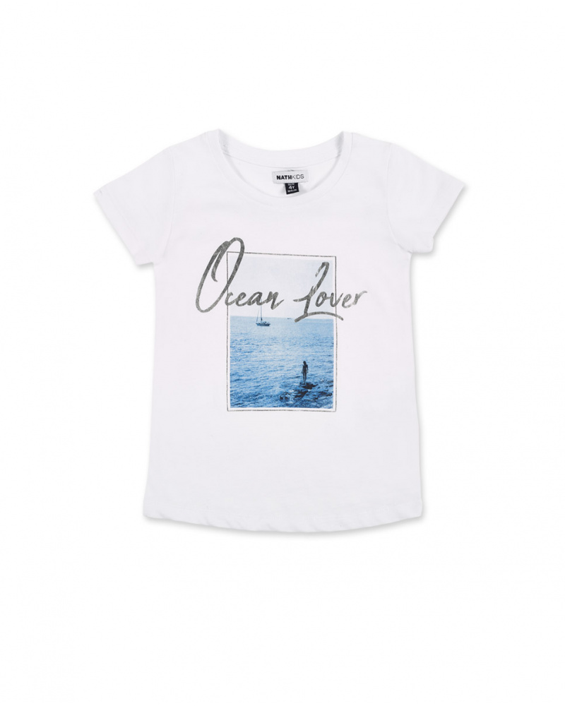 Camiseta punto blanco niña Carnet de Voyage